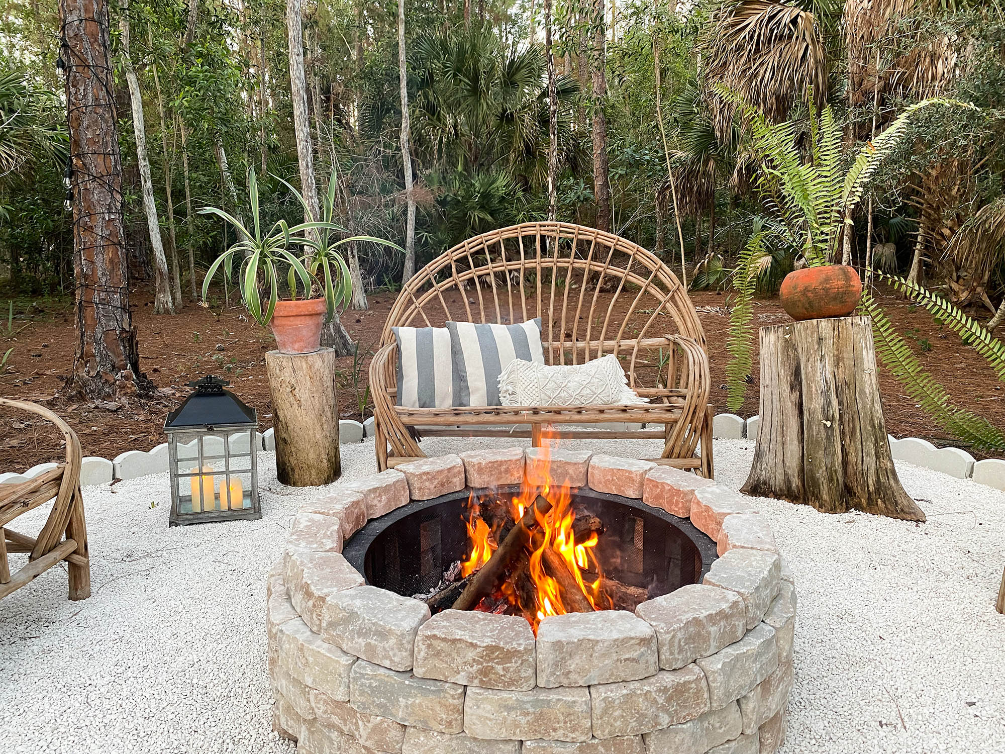 pre-built backyard fireplace